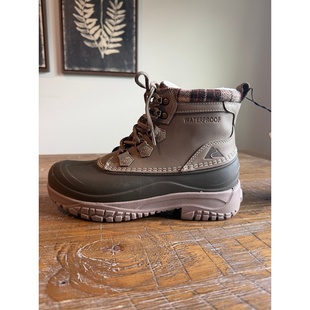 NWT Ozark Trail Womens Boots Olive Waterproof Leather 9 Snow Hiking Outdoor Duck